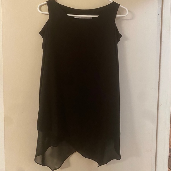 Lola & Sophie 💎 Chiffon Cold Shoulder Top NWOT XS - Picture 1 of 4